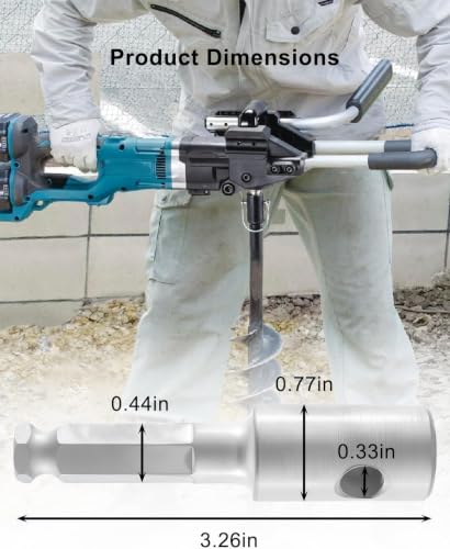 Earth Auger Drill Bit Adapter Compatible with Makita 327687-6