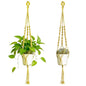 Macrame Plant Hanger, Boho Hanging Planters, Indoor Plant Holders, 35.4" - color: 2 Yellow