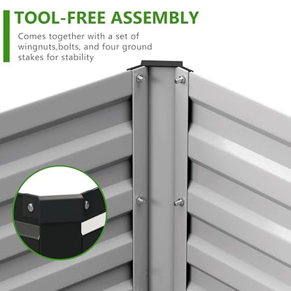2PCS 9x3x1ft Galvanized Raised Garden Bed Kit,Metal Planter Box for Vegetables,Flowers,Herbs Durable Rust-Resistant Patio Gardening Beds,Black - color: Black, size: 9x3x1(2PCS)