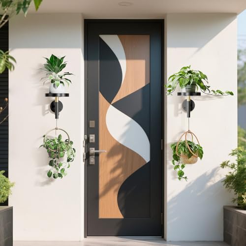 YUOROS 3 Pack Wall Plant Holder Wall Planters for Indoor Plants (Black) - color: Black