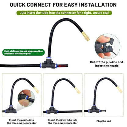 Thiswing 360° Adjustable Drip Irrigation System with 16 Nozzles - size: 50FT
