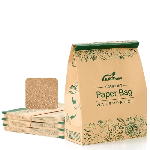 Compostable Paper Bag Leakproof Kitchen Food Waste Bag 30 Bags Waterproof Bin Liner with BPI Certified