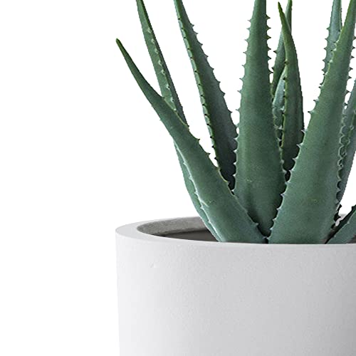 Kante Set of 3 White Concrete Capsule Planters 13.1" 11" 9" Dia - color: White, size: 13.1"Dia, 11.0"Dia, 9.0"Dia (Set of 3)