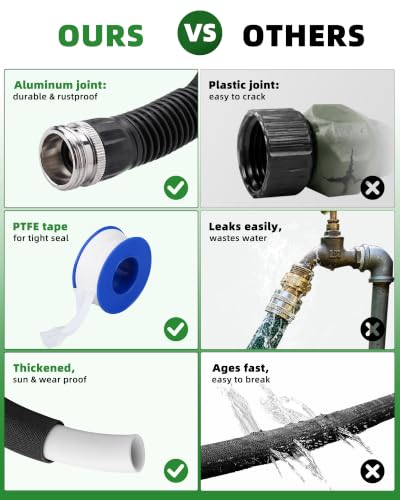 Flat Soaker Hose 50FT for Garden Beds, Drip Irrigation Hose,