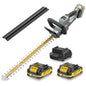 Hedge Trimmer Cordless 22" - 2 x 21V Batteries & Fast Charger, Easy to Use - color: Yellow