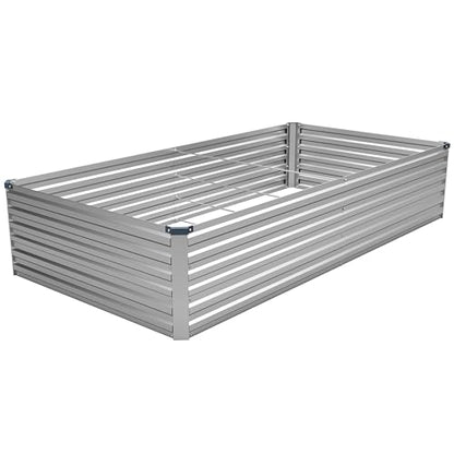 MGNO 8x4x1.5FT Galvanized Raised Garden Bed-Outdoor Planter Box for Vegetables-Metal Garden Bed,RRectangle Planting Box for Herb,Flower - size: 8x4x1.5FT, style: Sliver