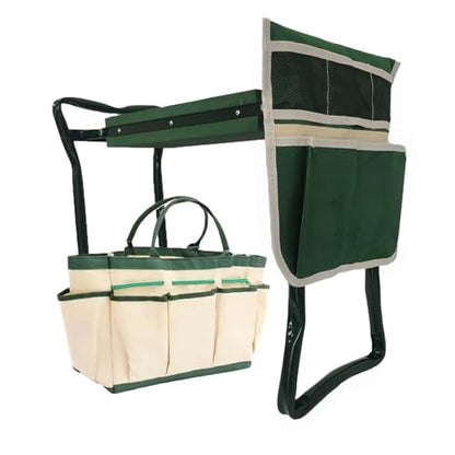 Garden Kneeler and Seat with Large Tool Pouch & Storage Bag