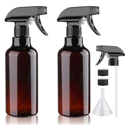 Plastic Spray Bottles 16.9oz/500ml 2 Pack, Amber - color: Amber