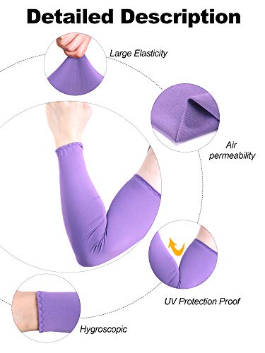 Bememo 12 Pairs UV Arm Sleeves Cooling Cover for Women Men - color: Solid Colors