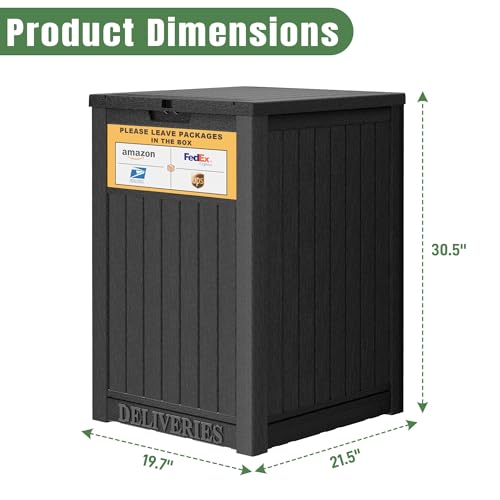 Package Delivery Box for Outside, Classic Black - color: 021 Classic Black