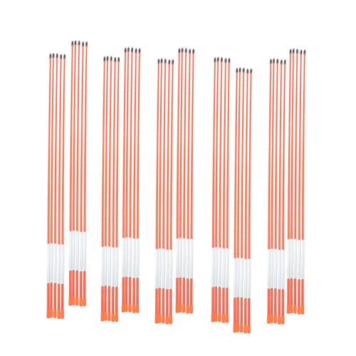 20PCS 48Inch Driveway Marker 5/16 Dia High Visibility Reflective Driveway Poles Fiberglass Snow Stakes with Reflective Tape - size: 48 x 5/16