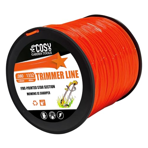 0.080" Trimmer Line, Commercial Grade Orange Pentagon Weed Eater String, 3LB - size: 3LB x .080 in