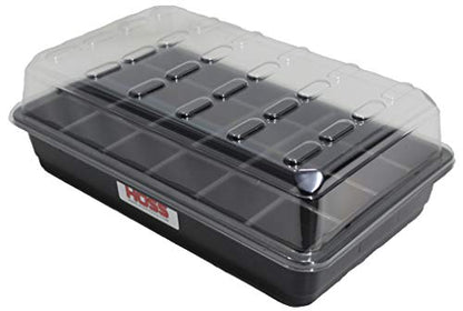 Hoss 24-Cell Seed Starting Tray | Sturdy and Built to Last | Includes Bottom Tray and Humidity Dome