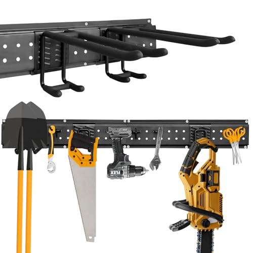 Wall Mounted Garage Tool Organizer with Hooks & Panels