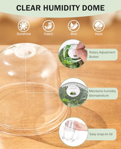 homenote 3/4/5 Inch Clear Nursery Pots with Domes for Propagation (15 Pcs) - color: Transparency-with Lid, size: 3/4/5 Inch-15 Pack