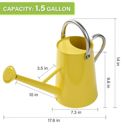 1.5 Gallon Large Watering Can for Outdoor&Indoor Plants - color: Yellow