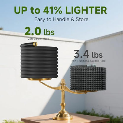 Garden Hose 25 FT, High-Pressure Water Hose with 10 Spray Nozzles - size: 25FT