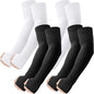 ROXUN Arm Sleeves with Thumb Hole, Cooling UV Sun Protection for Men/Women - color: 4 Pairs - Black+white