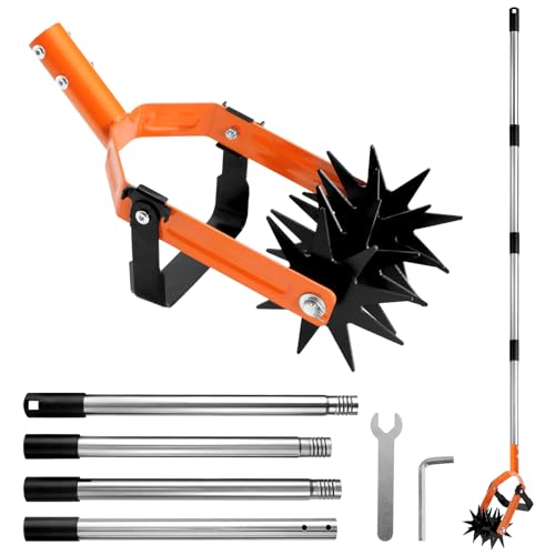 YIAD Rotary Cultivator Garden Tiller, 72" Stainless Steel Hand Tool