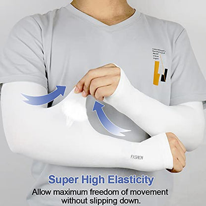 beister Arm Sleeves for Men & Women, UPF 50+ UV Sun Protection, Cooling - color: 3-pairs White