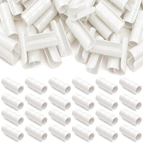 100 Pcs 1 Inch Greenhouse Clips, 25mm White Plastic Clamp Garden Buildings Frame Snap PVC Pipe Tube Clips for Greenhouse Films Sunshade Nets Row Covers Shelters Fixing, Farming, Gardening - color: White, size: 1 Inch