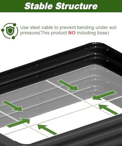 4.3x3x1ft Raised Garden Bed Kit for Outdoors, Rustproof PP Raised Planter Box, Large Garden Box Flower Bed with Press-Fit Assembly, Gardening Containers for Vegetables Flowers Herbs, Balck - size: 4.3 × 3 × 1 FT
