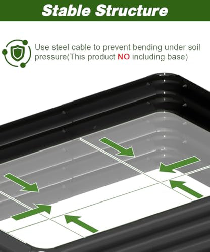 4.3x3x1ft Raised Garden Bed Kit for Outdoors, Rustproof PP Raised Planter Box, Large Garden Box Flower Bed with Press-Fit Assembly, Gardening Containers for Vegetables Flowers Herbs, Balck - size: 4.3 × 3 × 1 FT