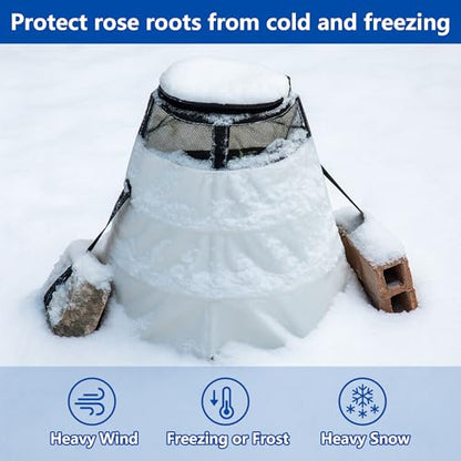 2 Pcs 600D Winter Rose Protective Cover, Rose Cones Protection with Stakes