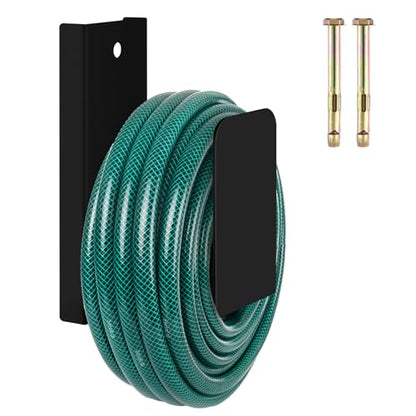 CroBlissful Garden Hose Holder Wall Mount Metal, Black - color: Black
