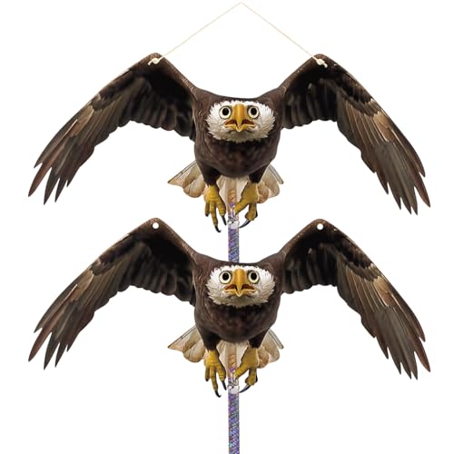 2PCS Hanging Fake Hawk to Keep Pigeon Away from Balcony - color: Black Hawk（1） 2pcs