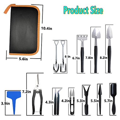 Bonsai Tools Set, 30 Pcs Gardening Succulent Tree Indoor Beginner Tool Kit, Include Plant Repotting Mat, Leather Bag, Bonsai Scissors for Women, Plant Lovers