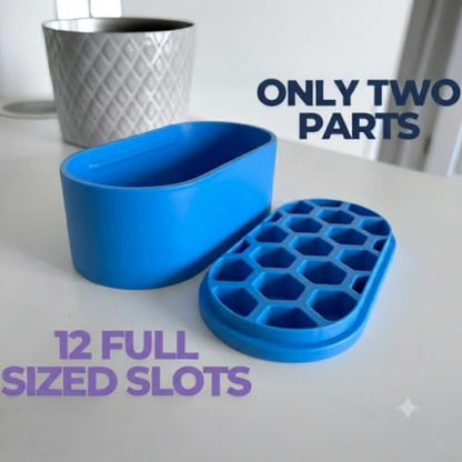 Mini Green Onion Regrower Kit, Hydroponic Scallion Planter Box with Hexagonal Honeycomb Lid, Soil-Free Indoor Herb Water Propagation Tub for Kitchen Countertop，Blue - color: Blue