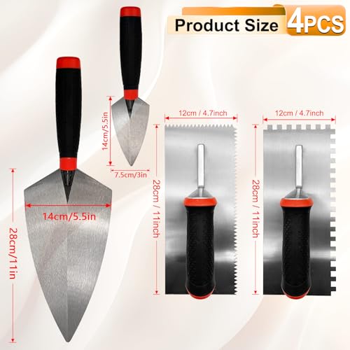 Concrete Tools 4pcs/Set, Masonry Hand Kit - size: Black-4pcs