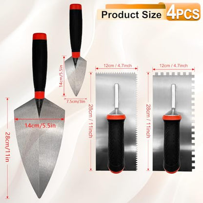 Concrete Tools 4pcs/Set, Masonry Hand Kit - size: Black-4pcs