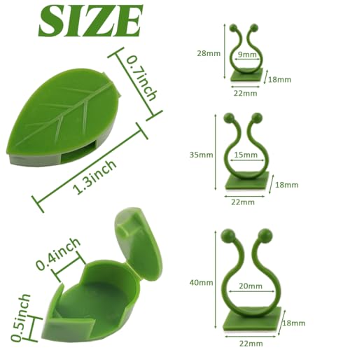 GXXMEI 200PCS Plant Climbing Wall Fixture Clips Self-Adhesive Hook Vines Traction Clips Invisible Holder Garden Green Leaf Simulation Self-Adhesive Hook Wire Fixing Supporting