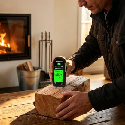 RDINSCOS Wood Moisture Meter for Firewood, Softwood, Hardwood - color: Black
