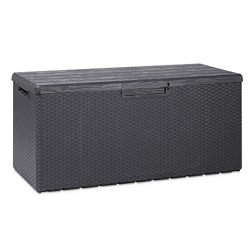 Toomax Deck Box - Lockable Lid, Gray - 90 Gal - Resin