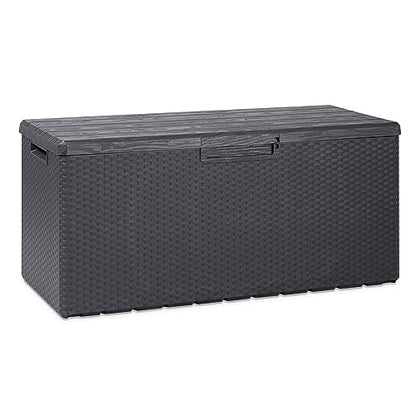 Toomax Deck Box - Lockable Lid, Gray - 90 Gal - Resin