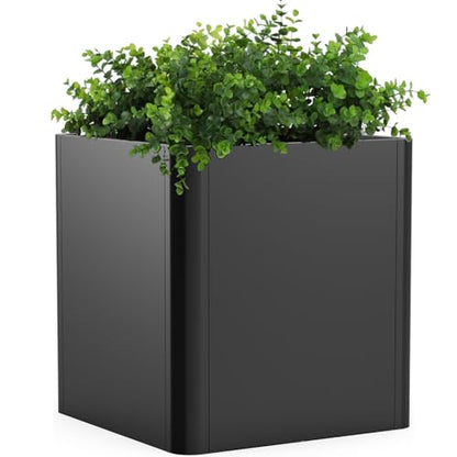 Large Square Metal Outdoor Planter Box 20" Wx20 Dx21 H - color: Black, size: 20"L x 20"W x 21"H