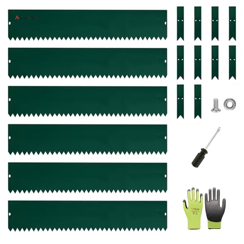 Anleolife 8-inch Green Steel Garden Edging - color: Green, style: 8 inch tall
