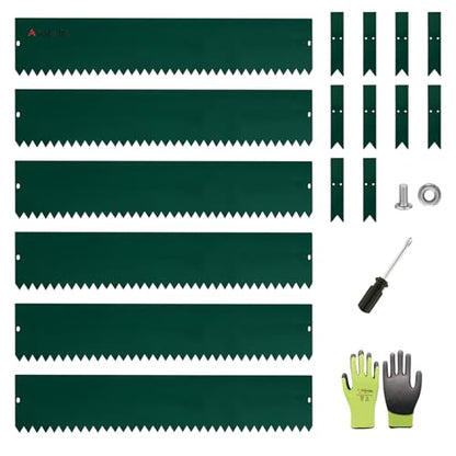 Anleolife 8-inch Green Steel Garden Edging - color: Green, style: 8 inch tall
