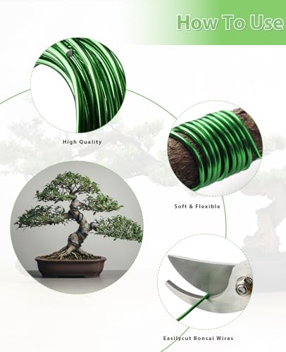 7 Roll Aluminum Bonsai Training Wire Coils with Cutter Set -1/1.5/2.0/3.0mm Multiple Sizes for Bonsai Trees Branch Control Plant Shaping - size: Bonsai Wire 8Pcs