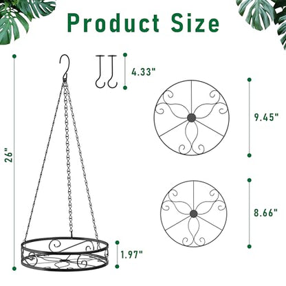 2-Pack Metal Plant Hanger Indoor Outdoor Hanging Plant Holder - size: 2-Pack