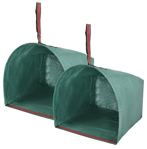Reusable Garden Waste Bags, 2 Pack Dustpan-Type Yard leaves collector, 53 Gallon Collapsible Lawn Leaf Bag with Reinforced Carry Handles, Heavy Duty Container for Leaves, Lawn Debris & Grass Clippings