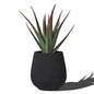 16" Pear-Shaped Fluted Planter - Handmade Fiberglass Composite - color: Black, size: Pear-shaped