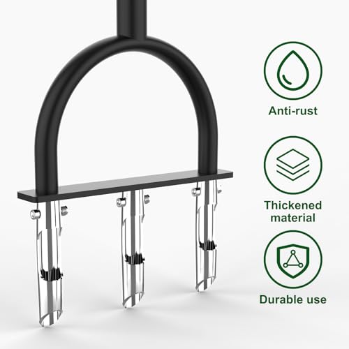 Lawn Aerator Coring Tool with 3 Hollow Tines
