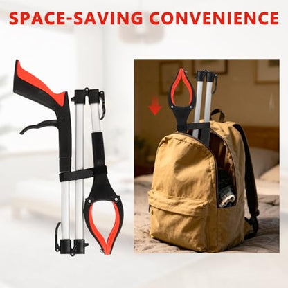 2-Pack Grabber Reacher Tool, 36" Foldable Trash Picker Upper - color: Orange+blue, size: 36"