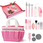 ANPHSIN 44pcs Small Gardening Tools Gifts for Women Beginners, Pink - color: Pink