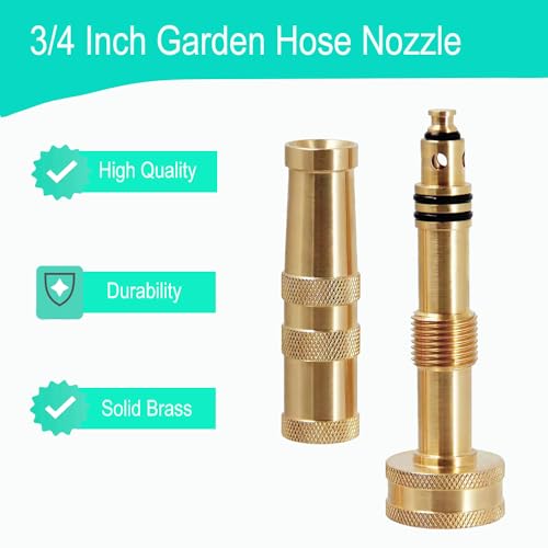 Garden Hose Nozzle, CM CUMIZON Solid Brass Heavy Duty Adjustable Twist Hose Nozzle, High Pressure Water Hose Sprayer Nozzle, 2 Pack - style: Nozzle Twist 2P