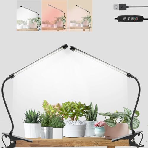 Grow Lights for Indoor 6000K White Red LEDs Indoor Plant Growing Light - color: White, size: 1 Head-2Packs
